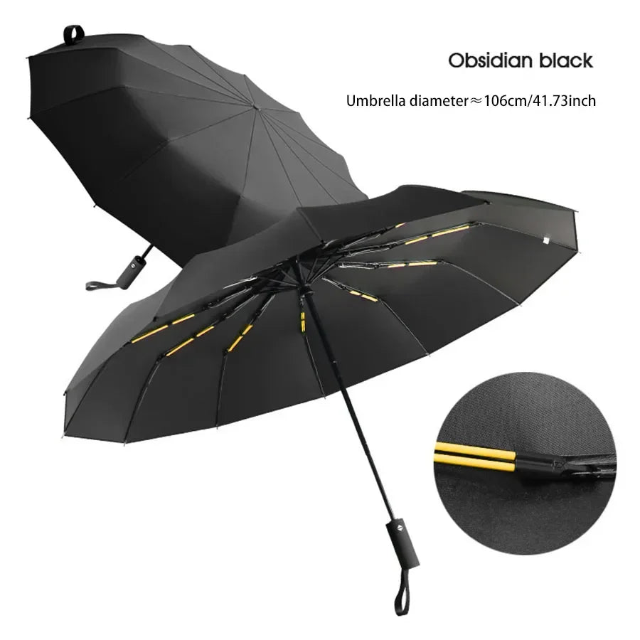 24-Bone Windproof UV Folding Umbrella – Auto Open & Close