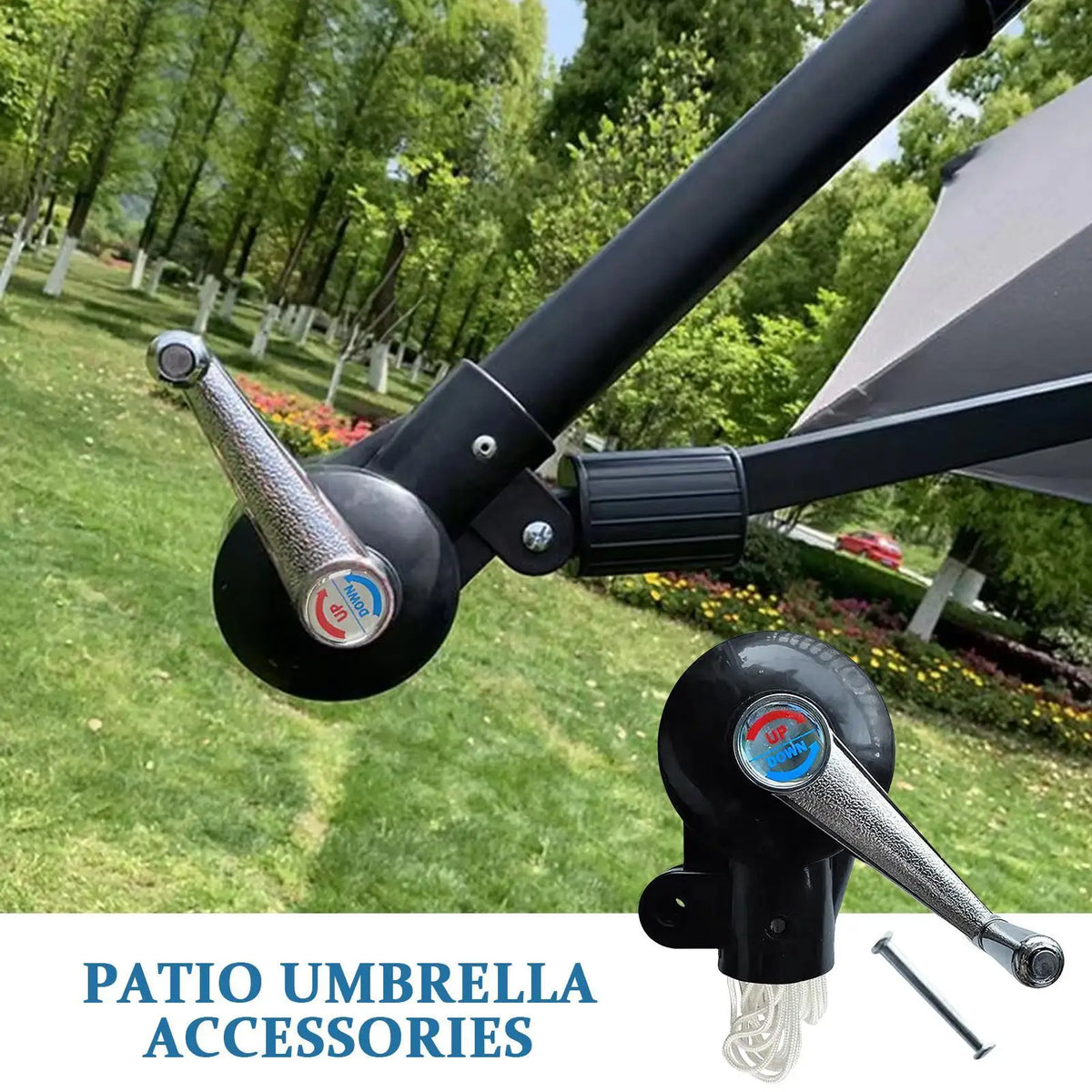 Outdoor Umbrella Crank Replacement – Anti-Slip Handle & Cord