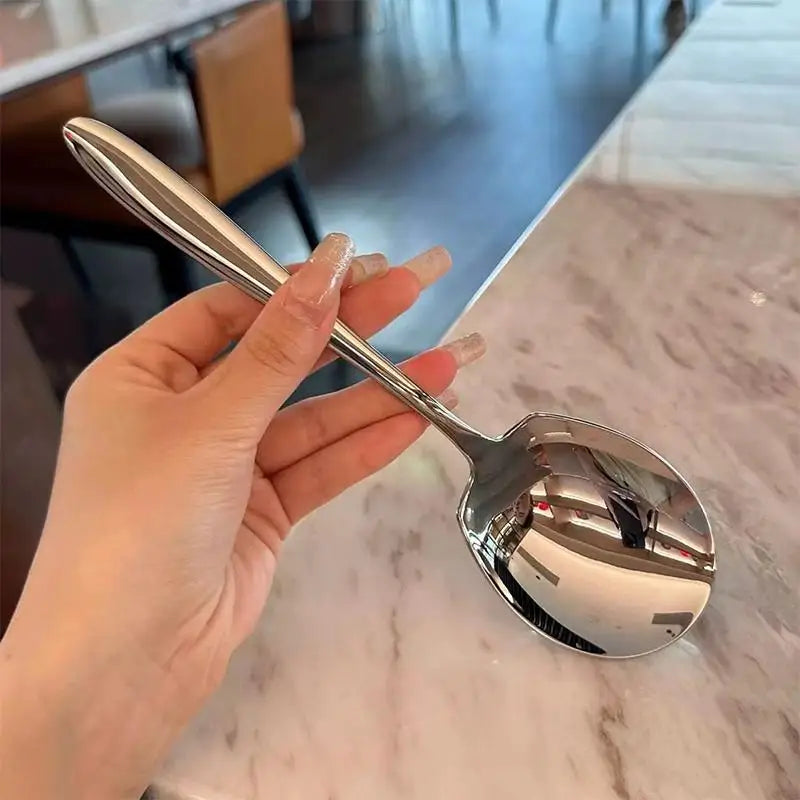 Large 304 Stainless Steel Rice Spoon – Ergonomic Serving Spoon