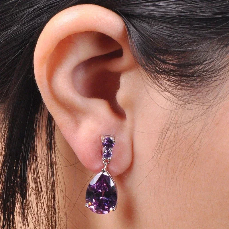 Women's Crystal Teardrop Drop Earrings – Wedding & Party Jewelry
