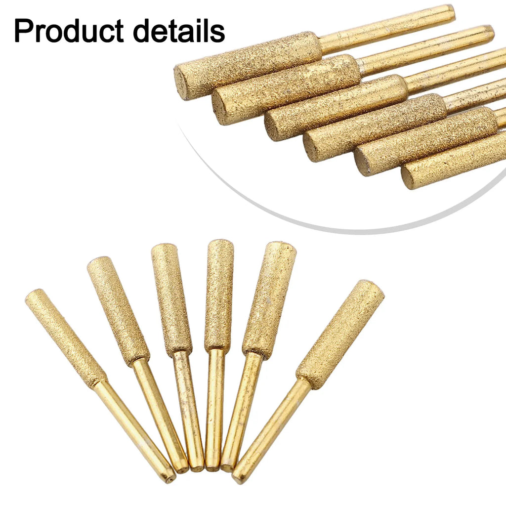 6-Pack Chainsaw Sharpener Stones – Coated Cylindrical Burr Set