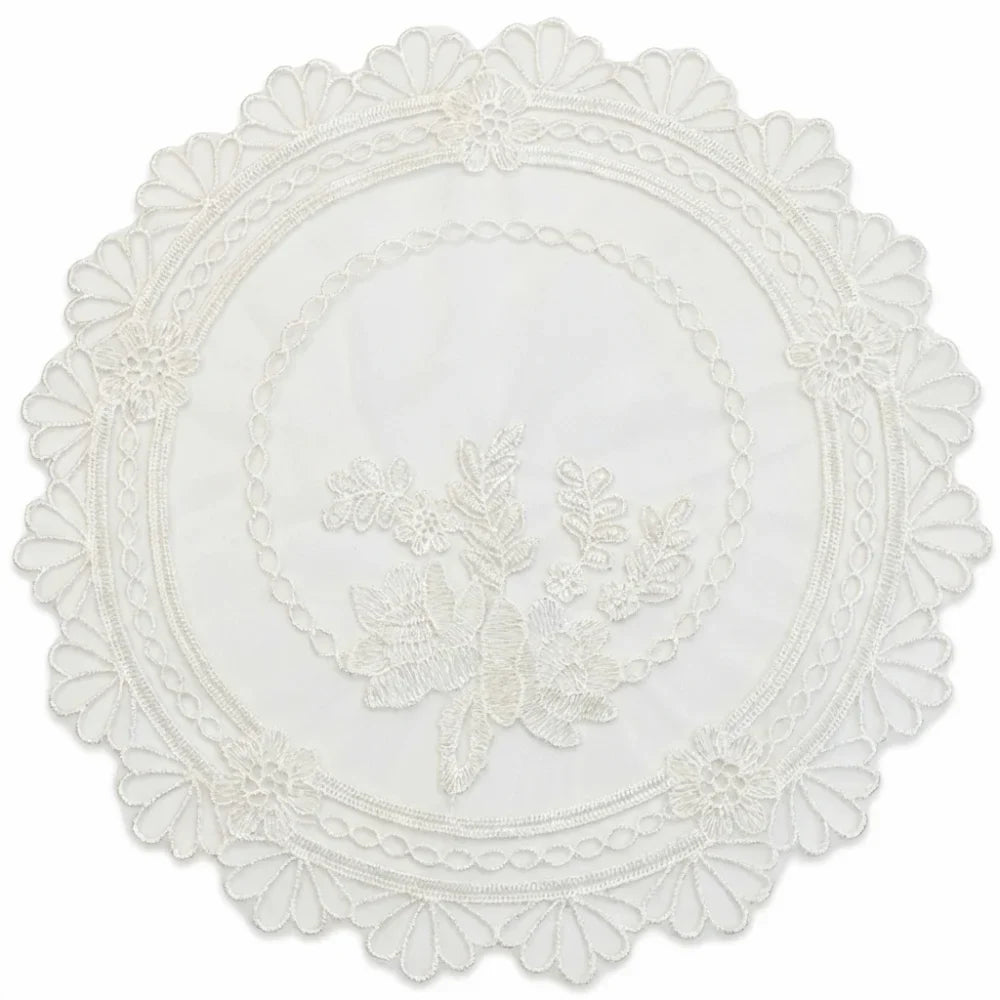 European Lace Embroidery Placemat Round Tray Mat Table Cloth