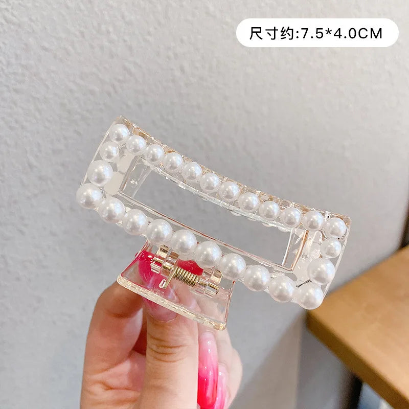 Pearl Hair Claw Clips for Women – Large Korean Shark Barrette