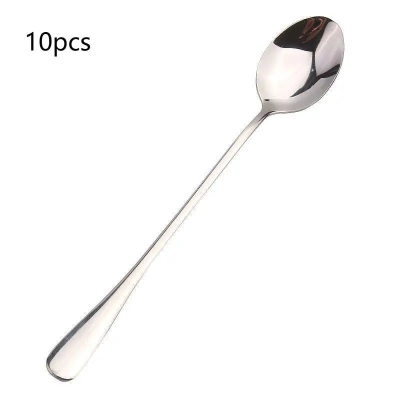 Stainless Steel Long Handle Spoons for Coffee & Ice Cream