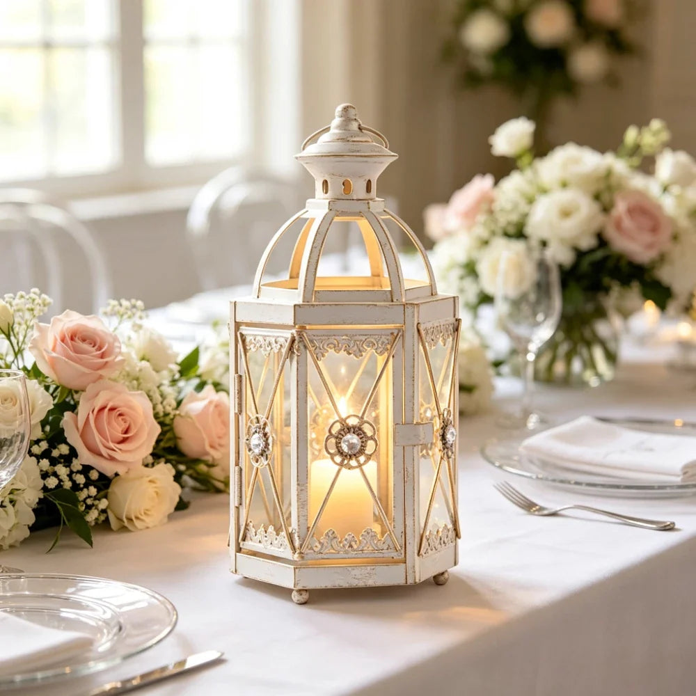 Retro Metal Iron Candle Holder Tabletop Candlestick Home Décor