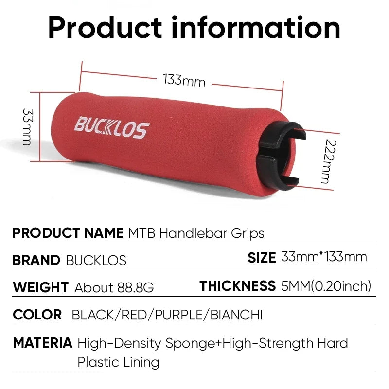BUCKLOS MTB Bike Grips – Soft Sponge Handlebar Covers