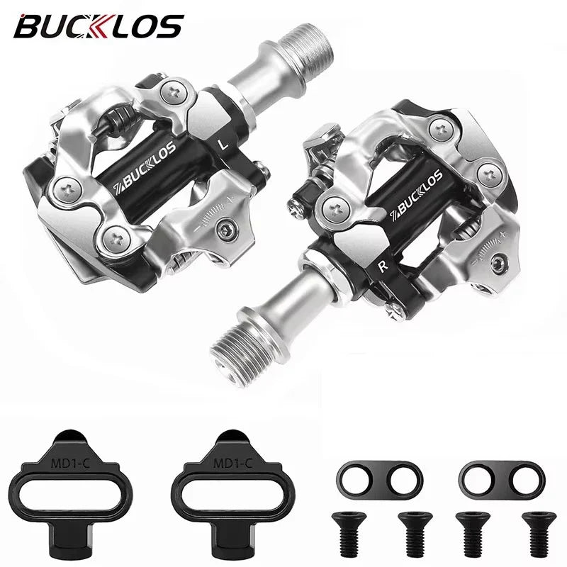 BUCKLOS MTB Self-Locking Pedals SPD Compatible Cleat Pedals
