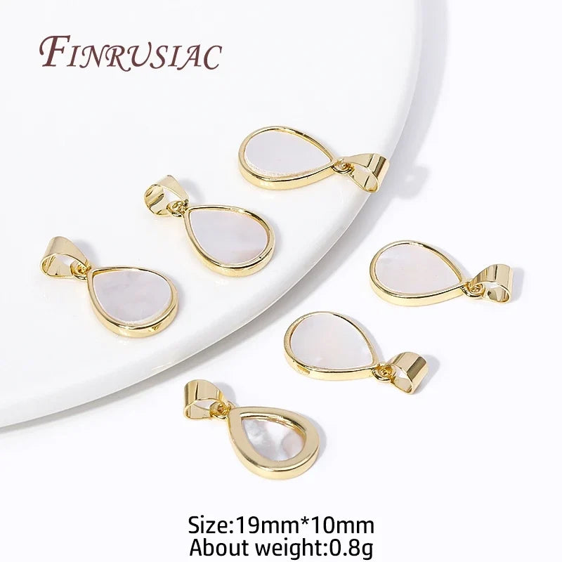 18K Gold Plated Shell Drop Charm Pendants | DIY Jewelry Making
