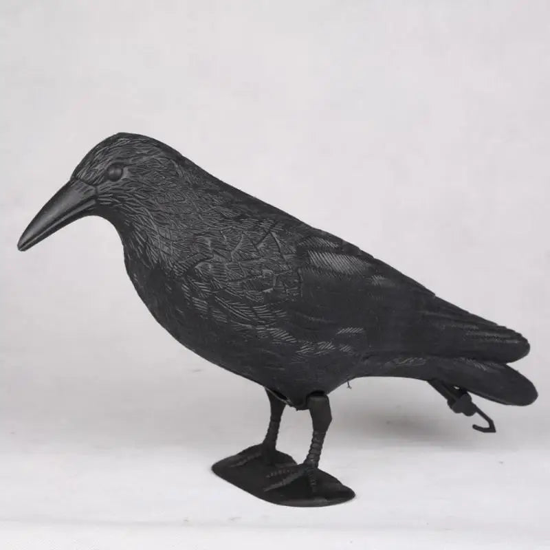 Realistic Black Crow Raven Decoy – Garden Bird Scare Ornament