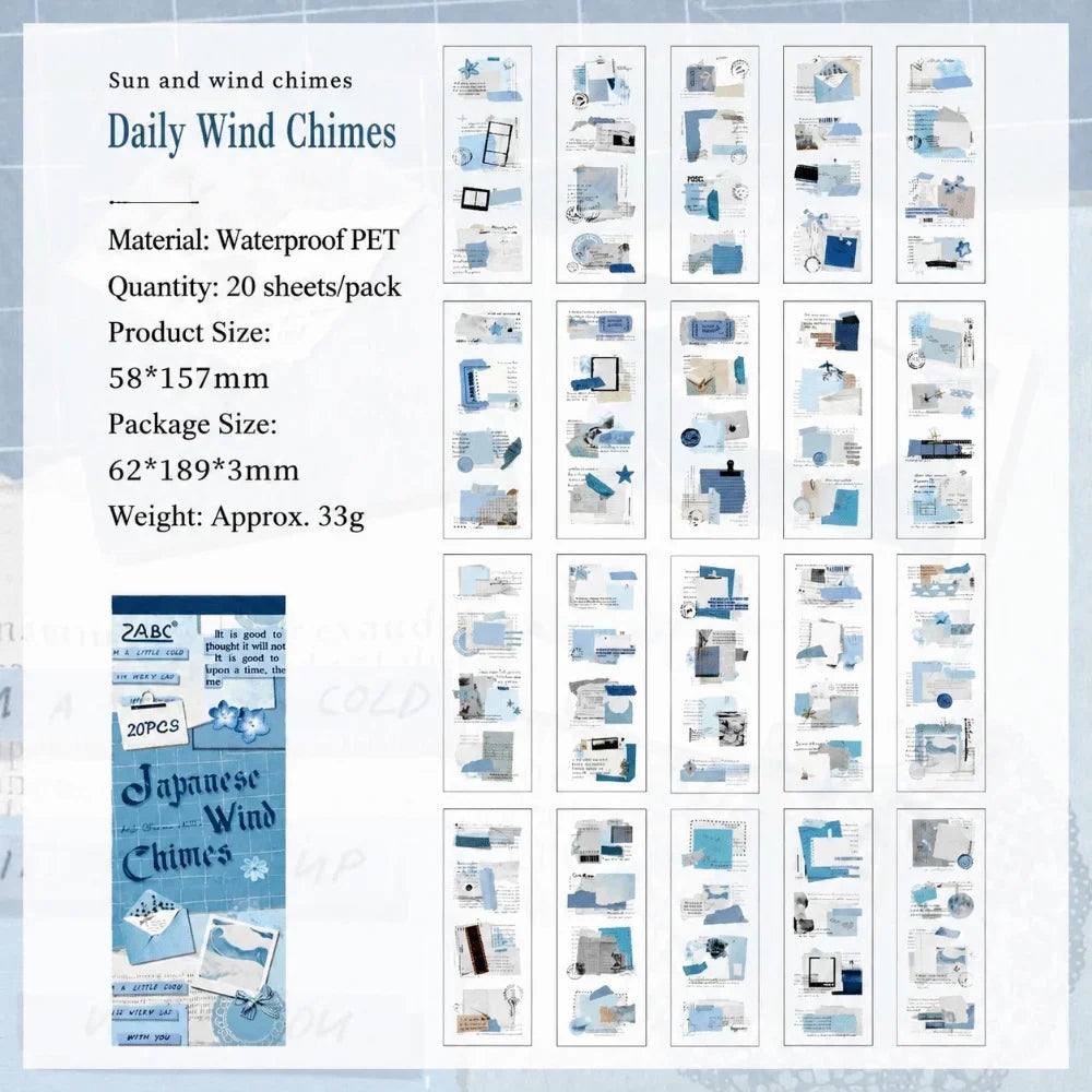 Vintage Landscape Sticker Book – 20 Sheets Retro Collage Pack