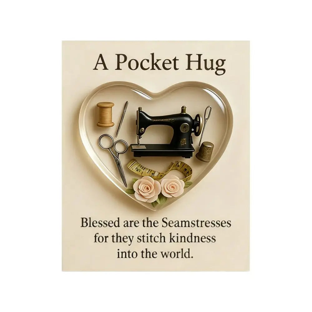 Seamstress Pocket Hug Resin Keepsake Token – Sewing Gift