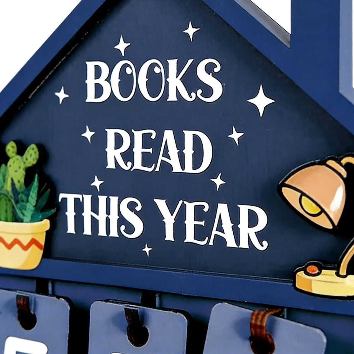 Wooden Book Counter Tracker – Annual Reading Sign & Shelf Decor