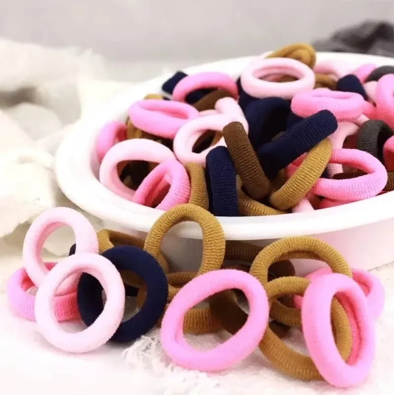 200PCS Colorful Nylon Elastic Hair Ties for Girls | Ponytail Bands