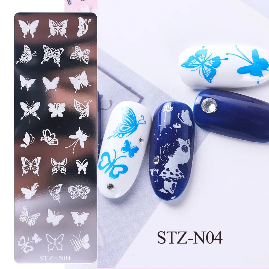 Nail Art Stamping Plates – Floral, Butterfly & Dandelion Designs