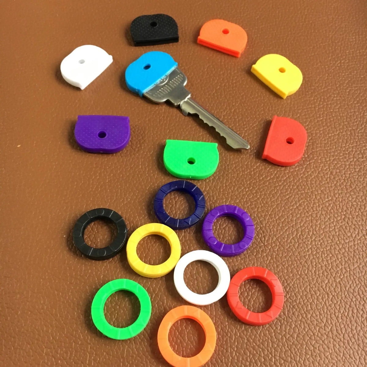 10pcs Silicone Key Sleeves Mixed Colors – DIY Key Ring Markers