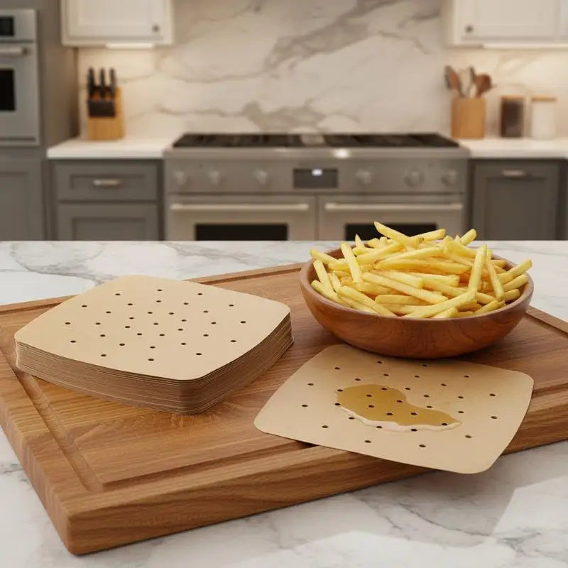 Square Air Fryer Parchment Liners Non-Stick – 100 Sheets