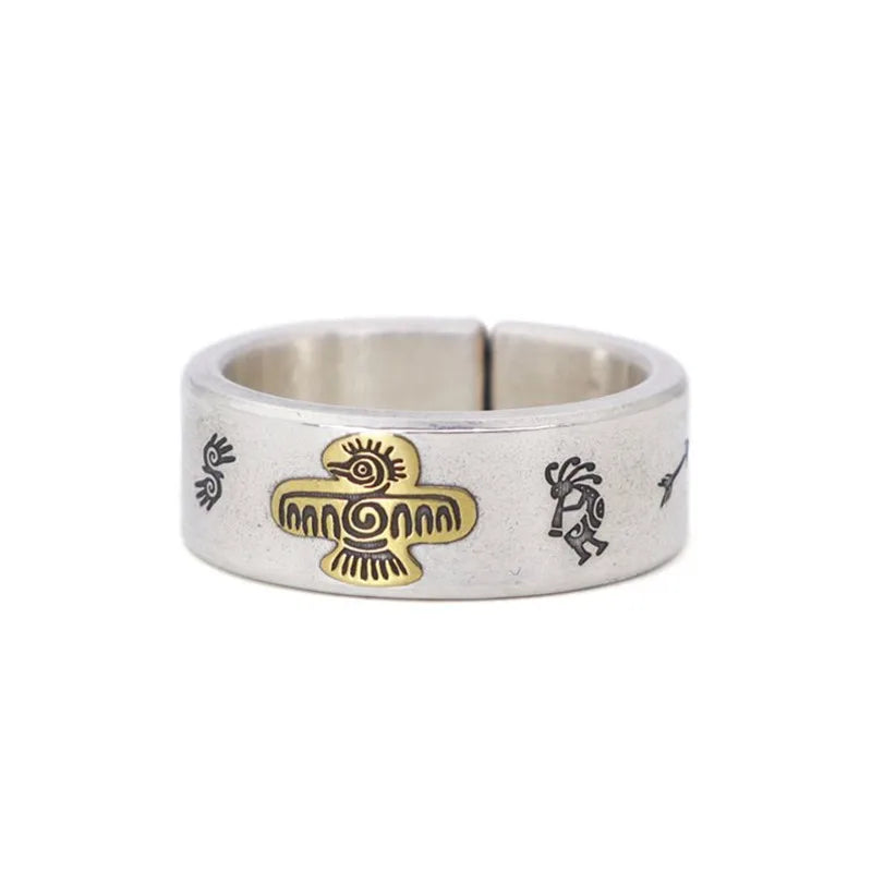 Vintage Punk Adjustable Ring – Eagle Tiger Snake Charm