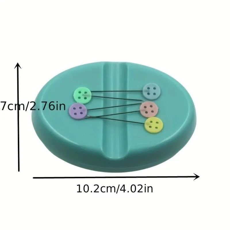 Oval Magnetic Pin & Needle Catcher Storage Box | Sewing Organizer
