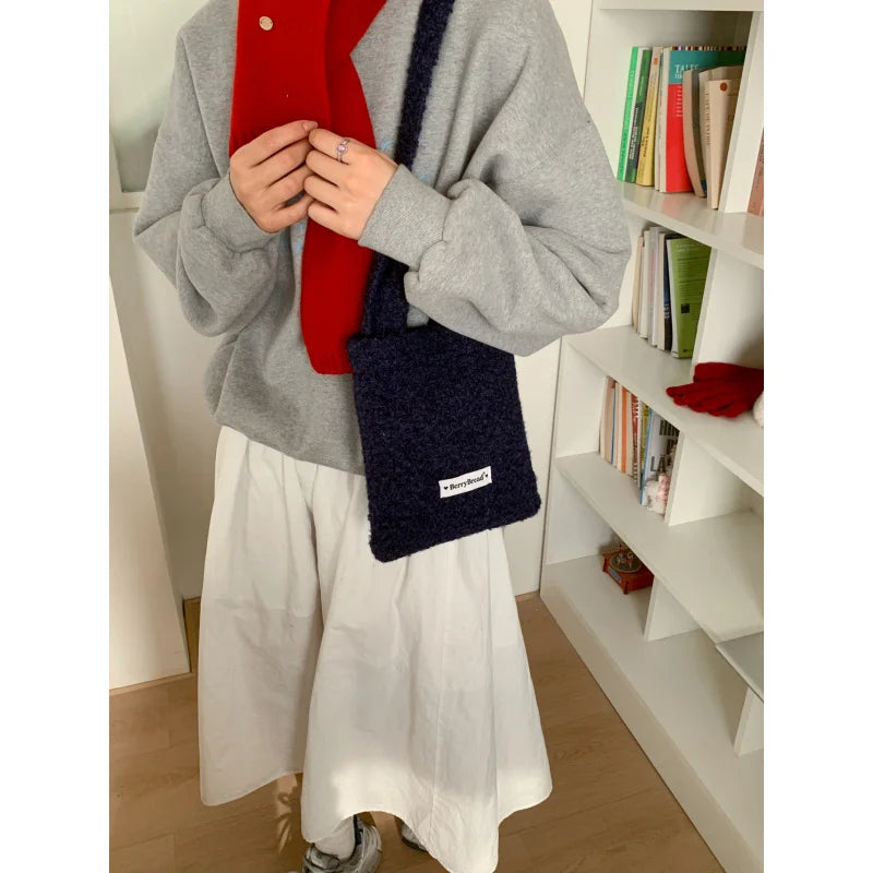 Women's Plush Mini Crossbody Bag | Korean Style Cute Shoulder Bag