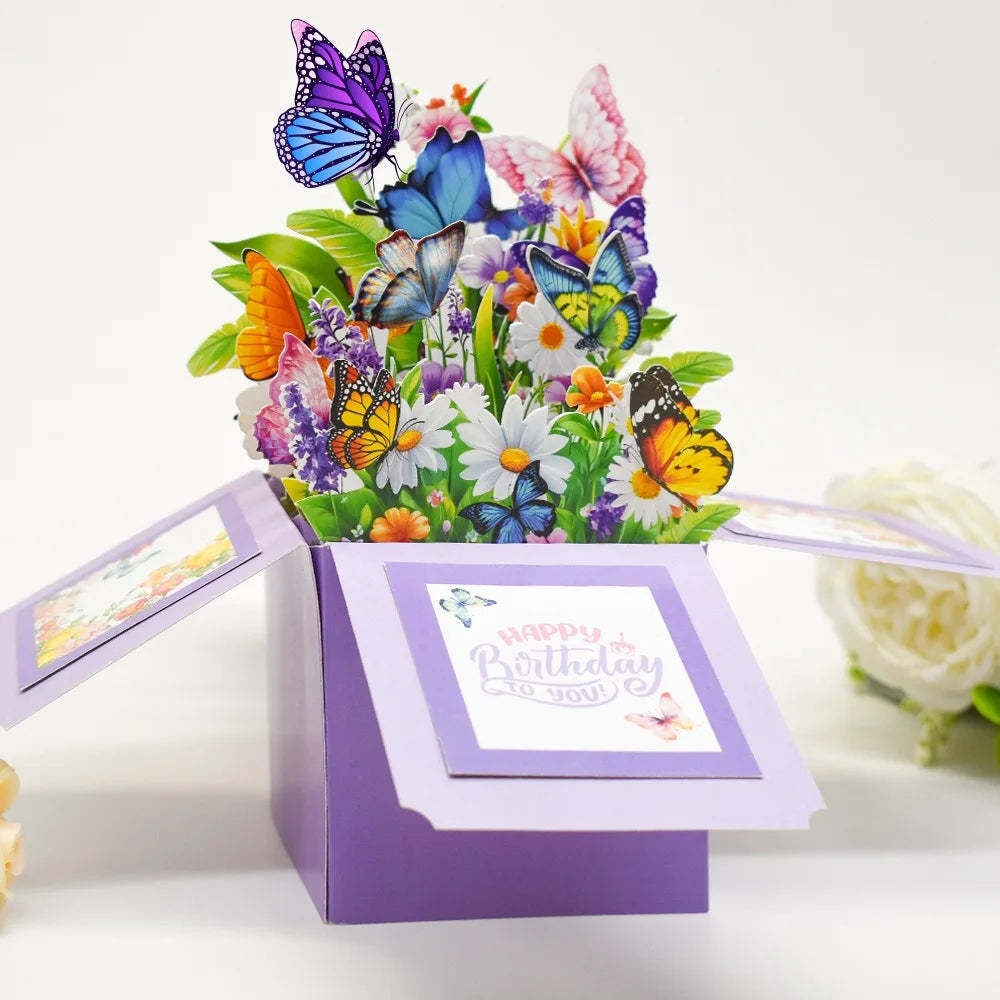 3D Pop-Up Flower Bouquet Greeting Card – Birthday & Wedding