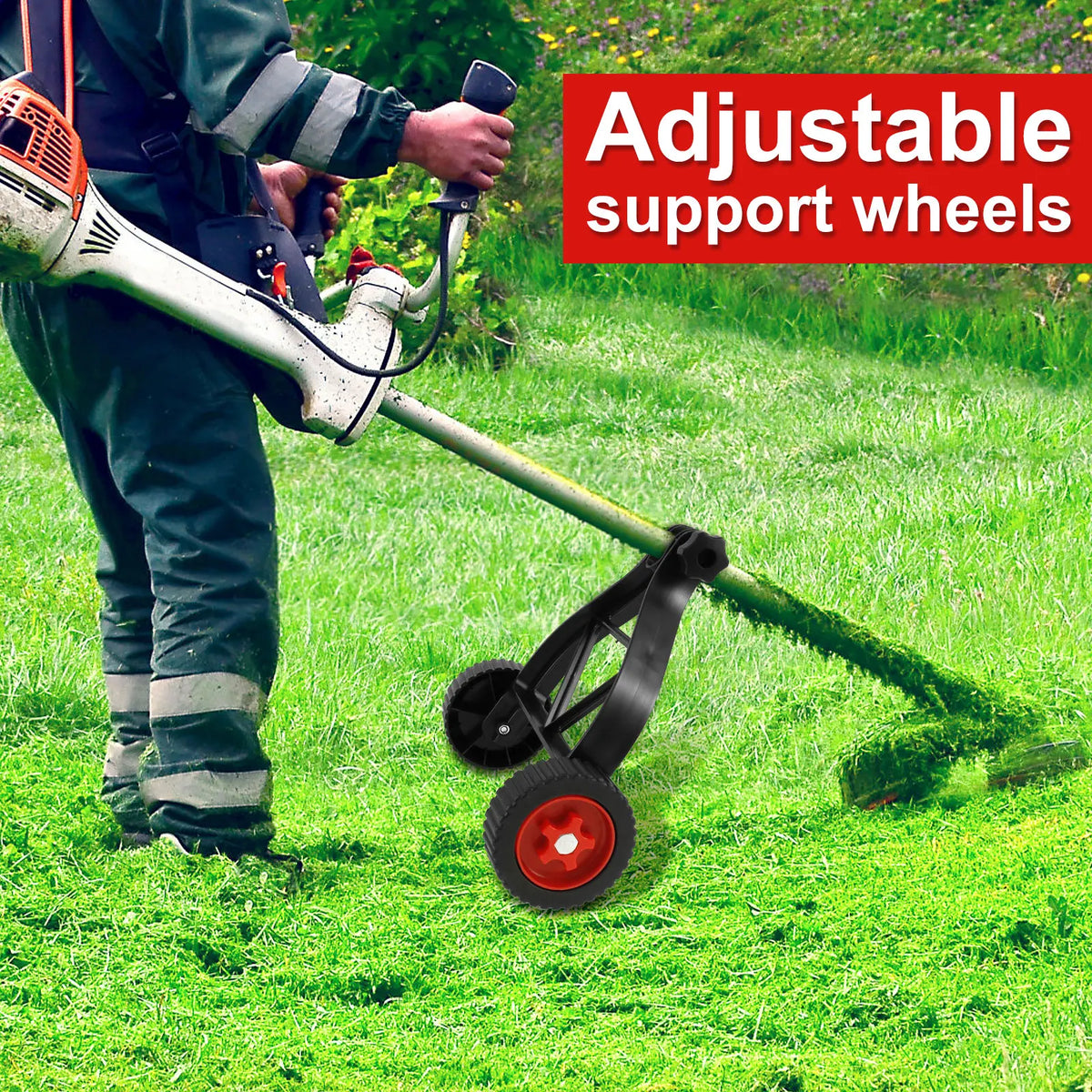 String Trimmer Support Wheel – Fits 23–28mm Shafts
