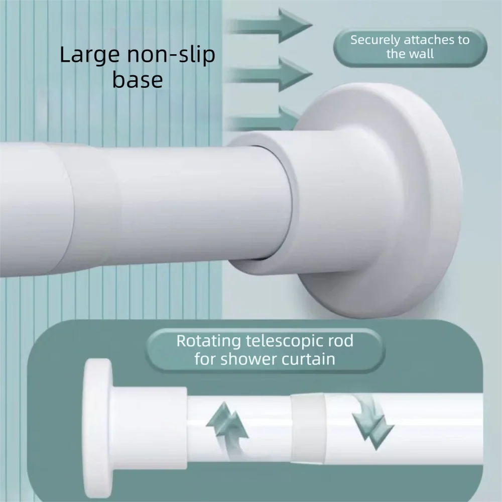 No-Drill Telescopic Spring Tension Curtain Rod – Adjustable