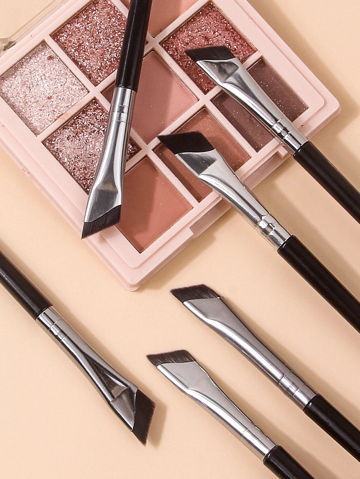 6-Piece Angled Eyeliner & Eyebrow Brush Set | Precision Eye Makeup