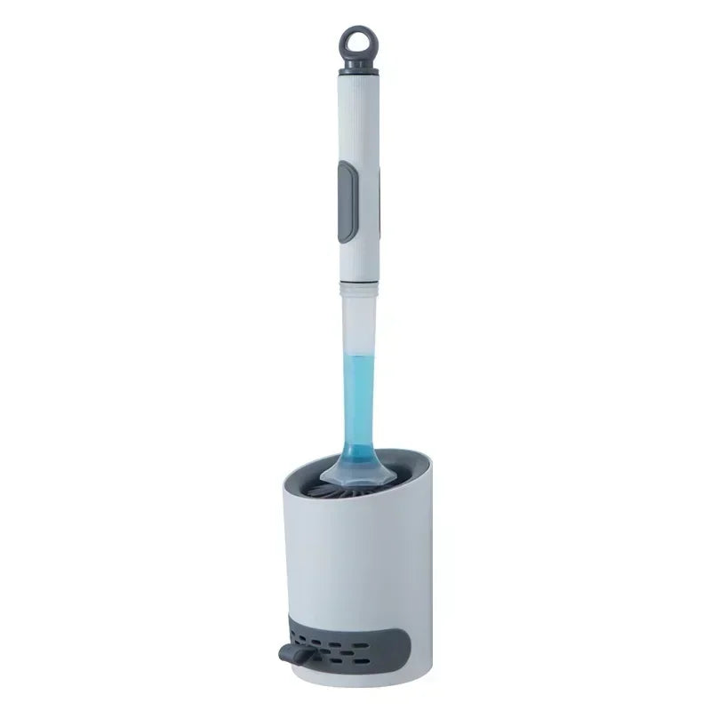 Refillable Silicone Toilet Brush Set – Wall-Mounted with Holder