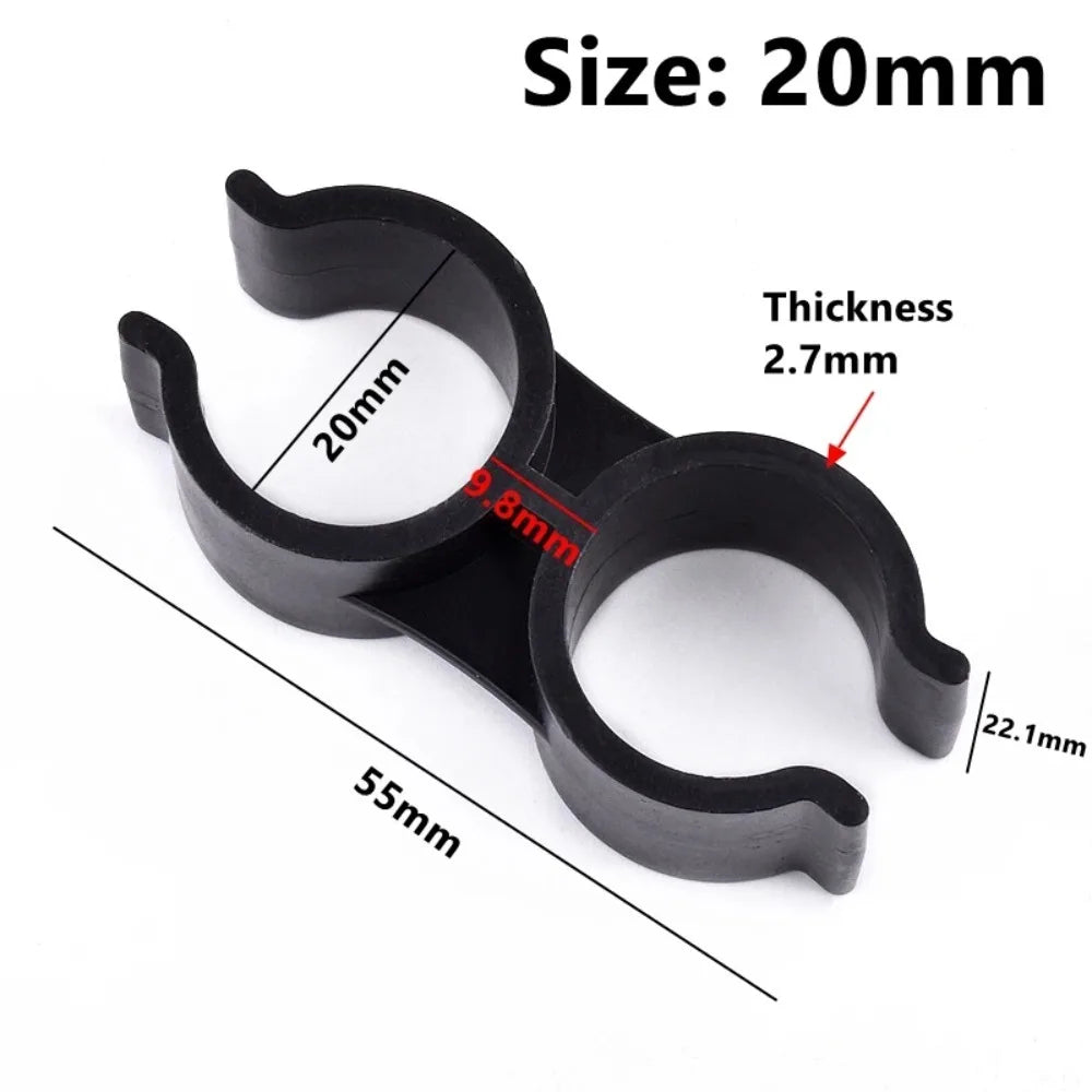 6pcs PVC Pipe Clamps 20/25mm Double U-Type Garden Irrigation