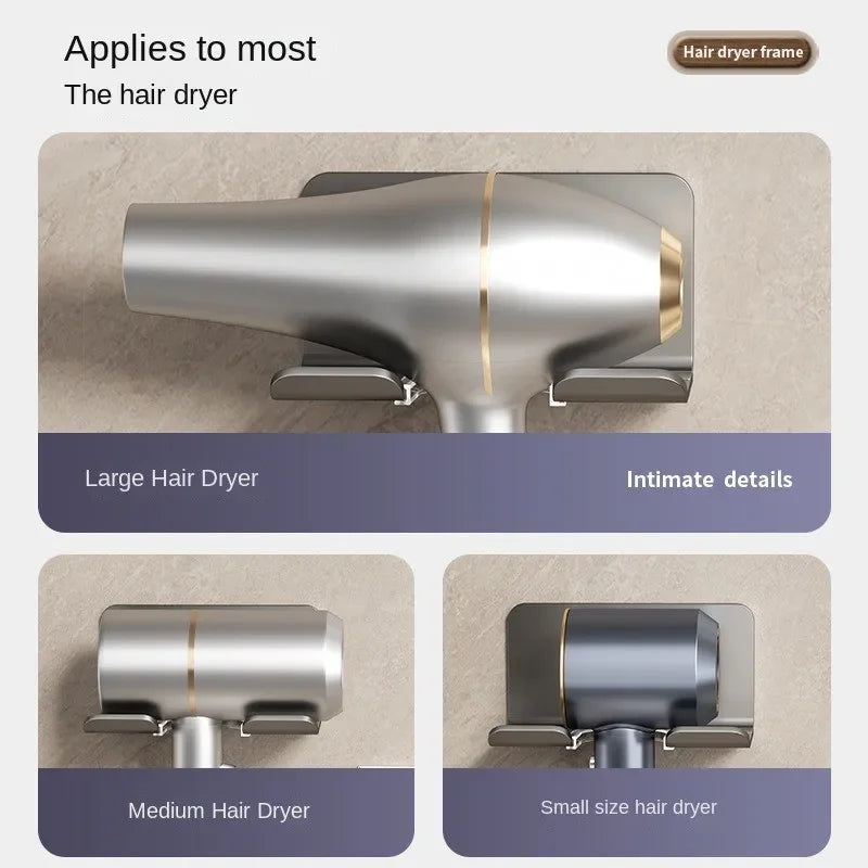 Wall Mounted Hair Dryer Holder & Straightener Stand Rack
