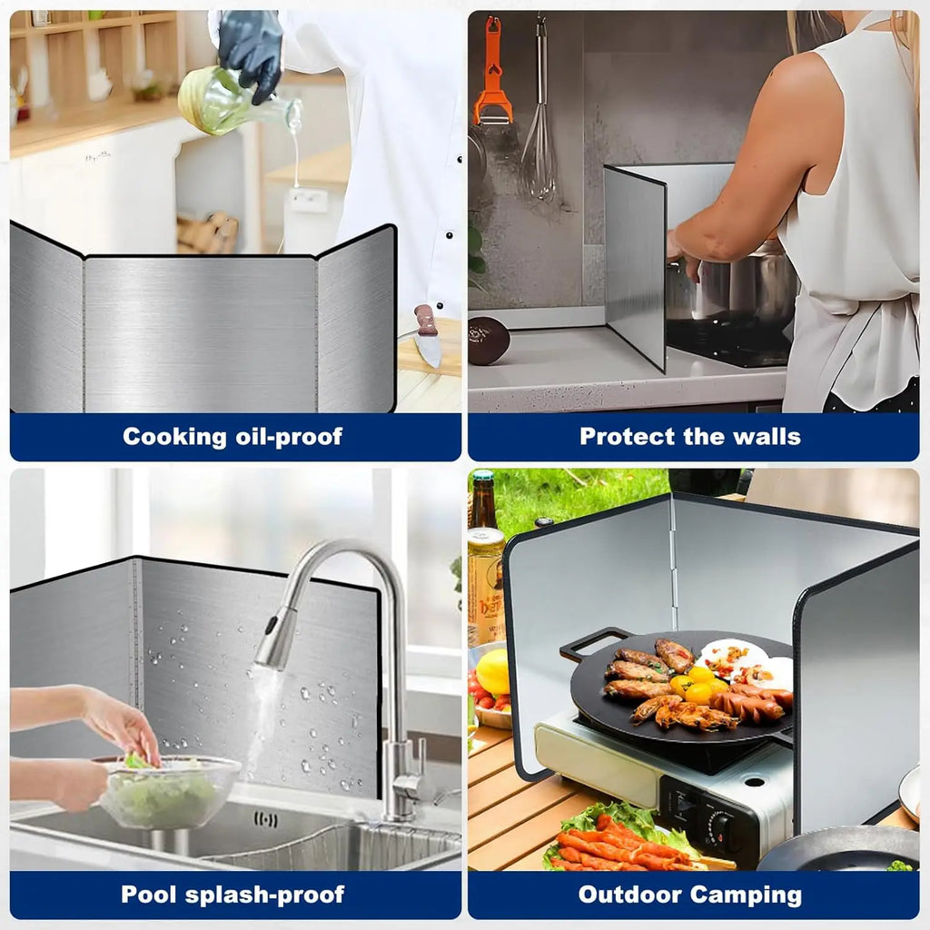 Foldable Stainless Steel Oil Splatter Guard for Frying Pan