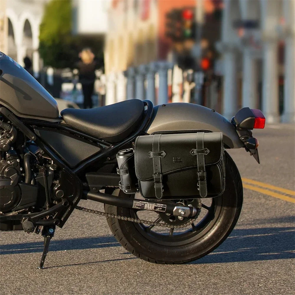 Waterproof PU Leather Motorcycle Saddlebag 10L | Honda Rebel
