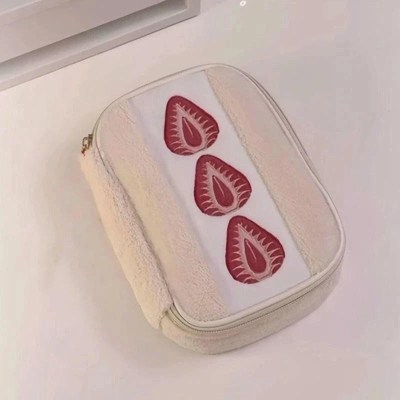 Strawberry Cosmetic Bag – Large Makeup Brush Organizer Pouch