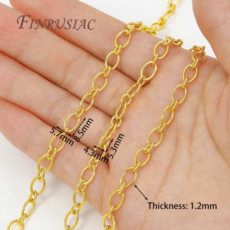 18K Gold Plated Brass Chain 1M – DIY Necklace & Bracelet