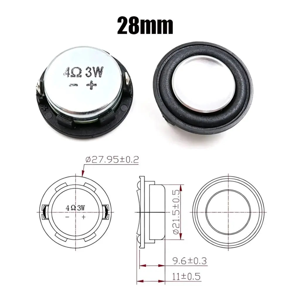 Mini Neodymium Speaker 20/24/28mm 4Ohm 3W Full Range DIY