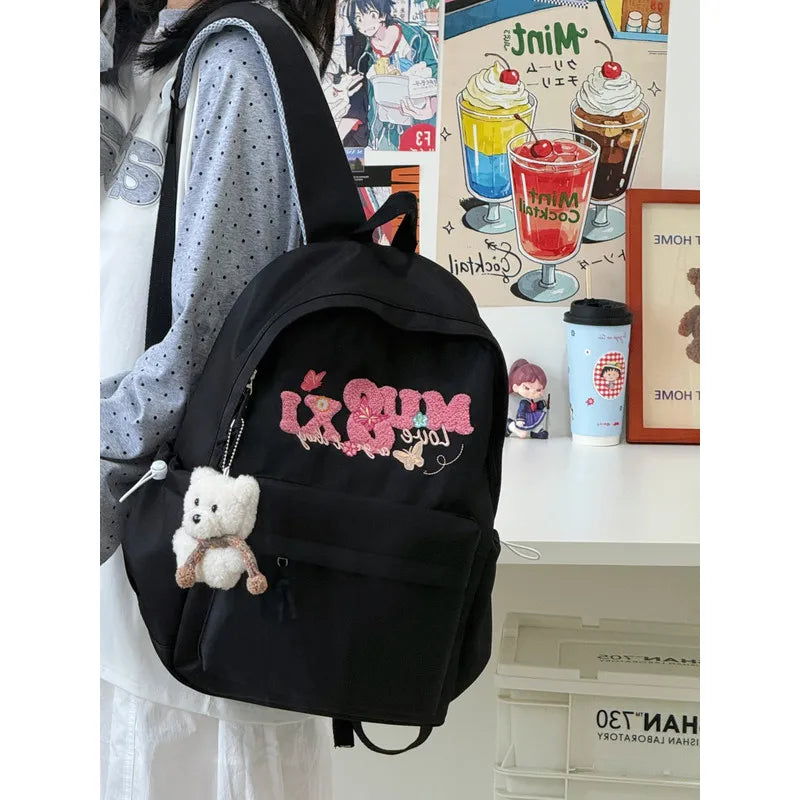 Embroidered College Backpack for Girls – Lightweight & Waterproof