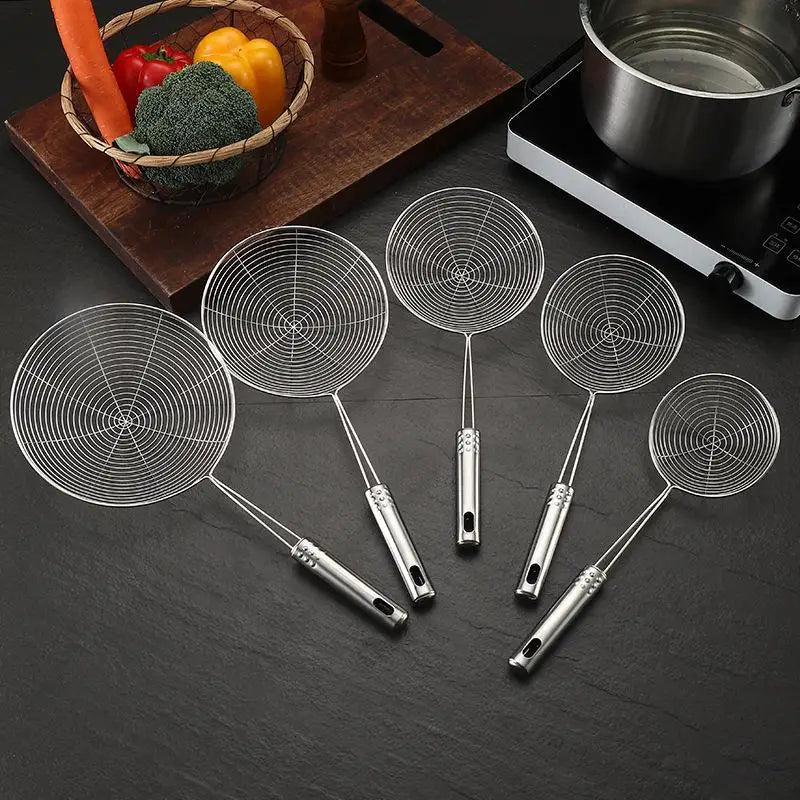 Stainless Steel Skimmer Spoon | Long Handle Mesh Strainer