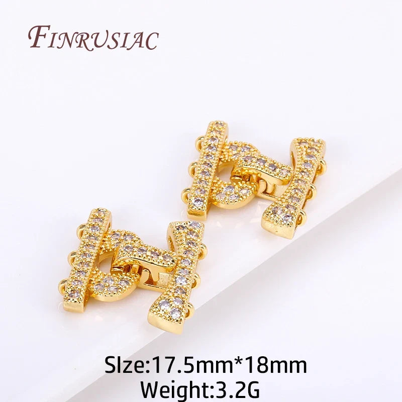 18K Gold Plated Zircon Clasp Findings | DIY Jewelry Making