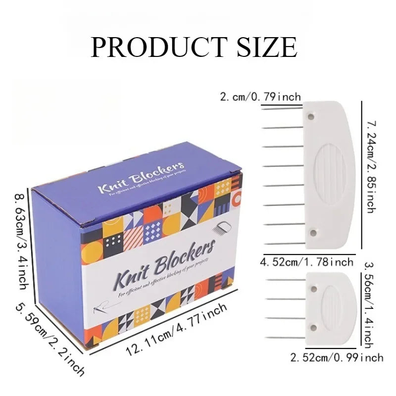 Knitting Blocking T-Pin & Flexible Ruler Set – Stainless Steel