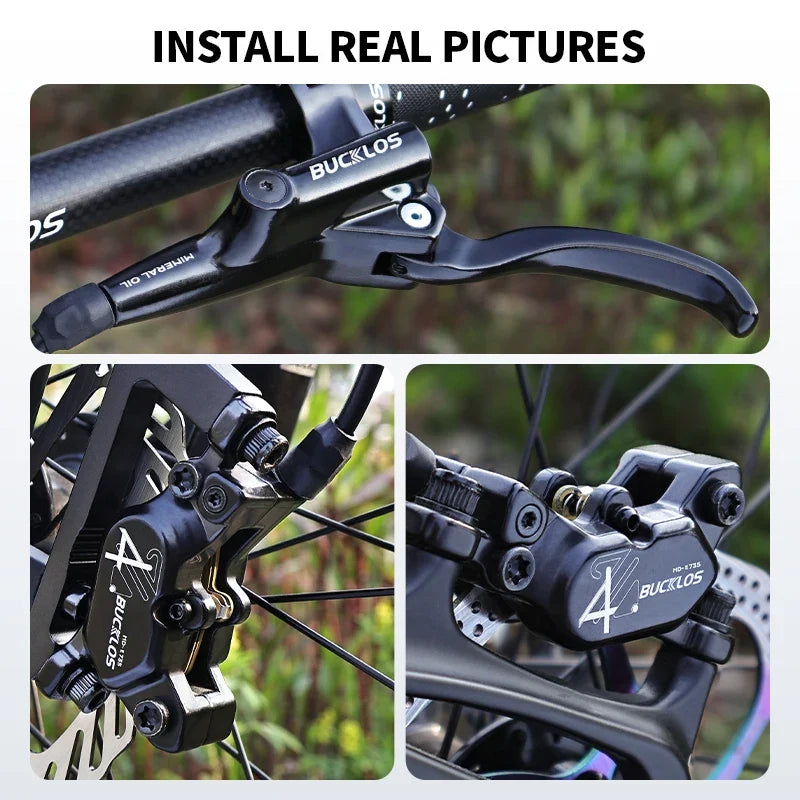 BUCKLOS 4-Piston Hydraulic Disc Brake Set – E-Bike & MTB