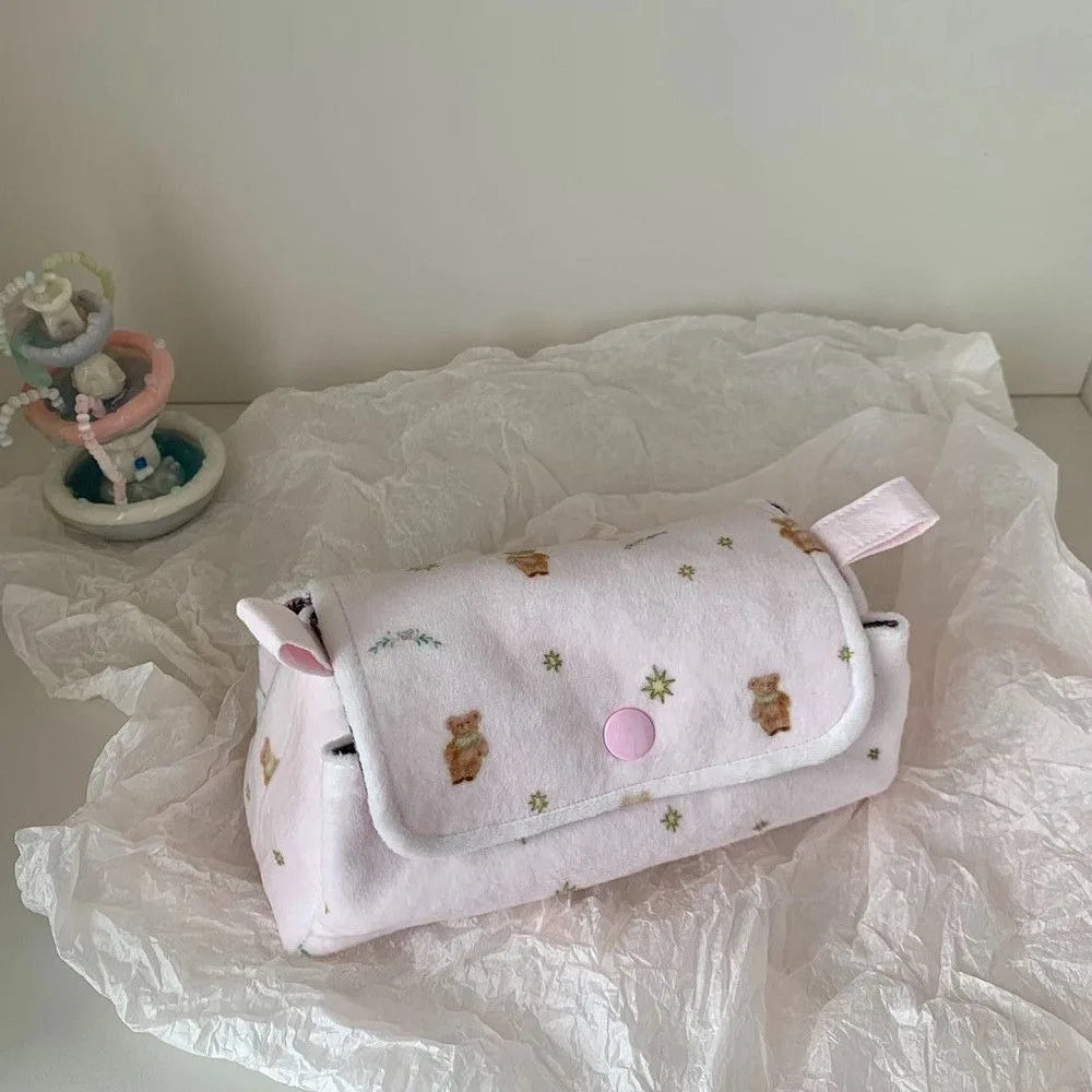 Korean Bear & Rabbit Large Capacity Pencil Case Pouch
