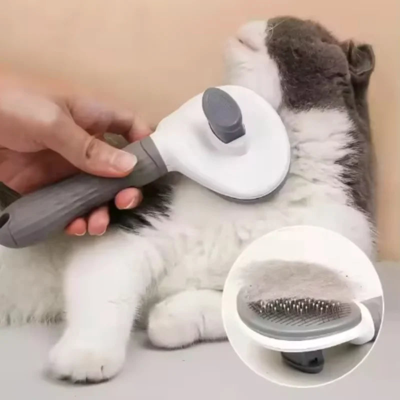 Self-Cleaning Pet Grooming Brush – Dog & Cat Dematting Comb