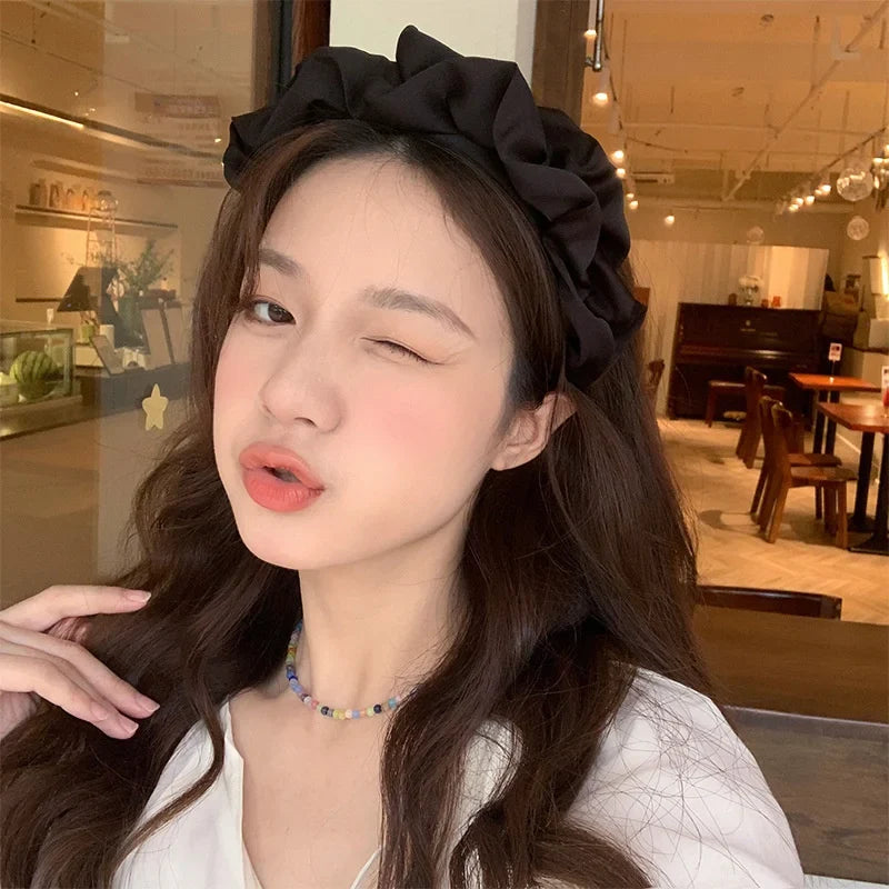 Flower Hair Hoop Headband for Women – Ribbon Hairband