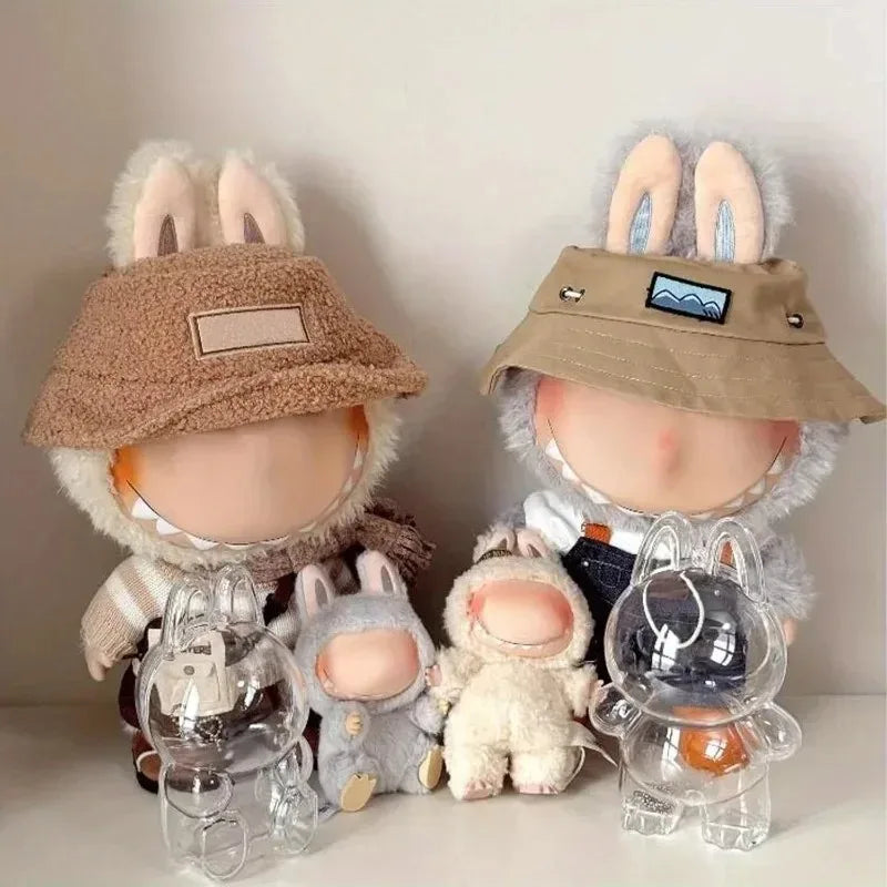 Labubu Doll Acrylic Display Case 6.3" with Keychain