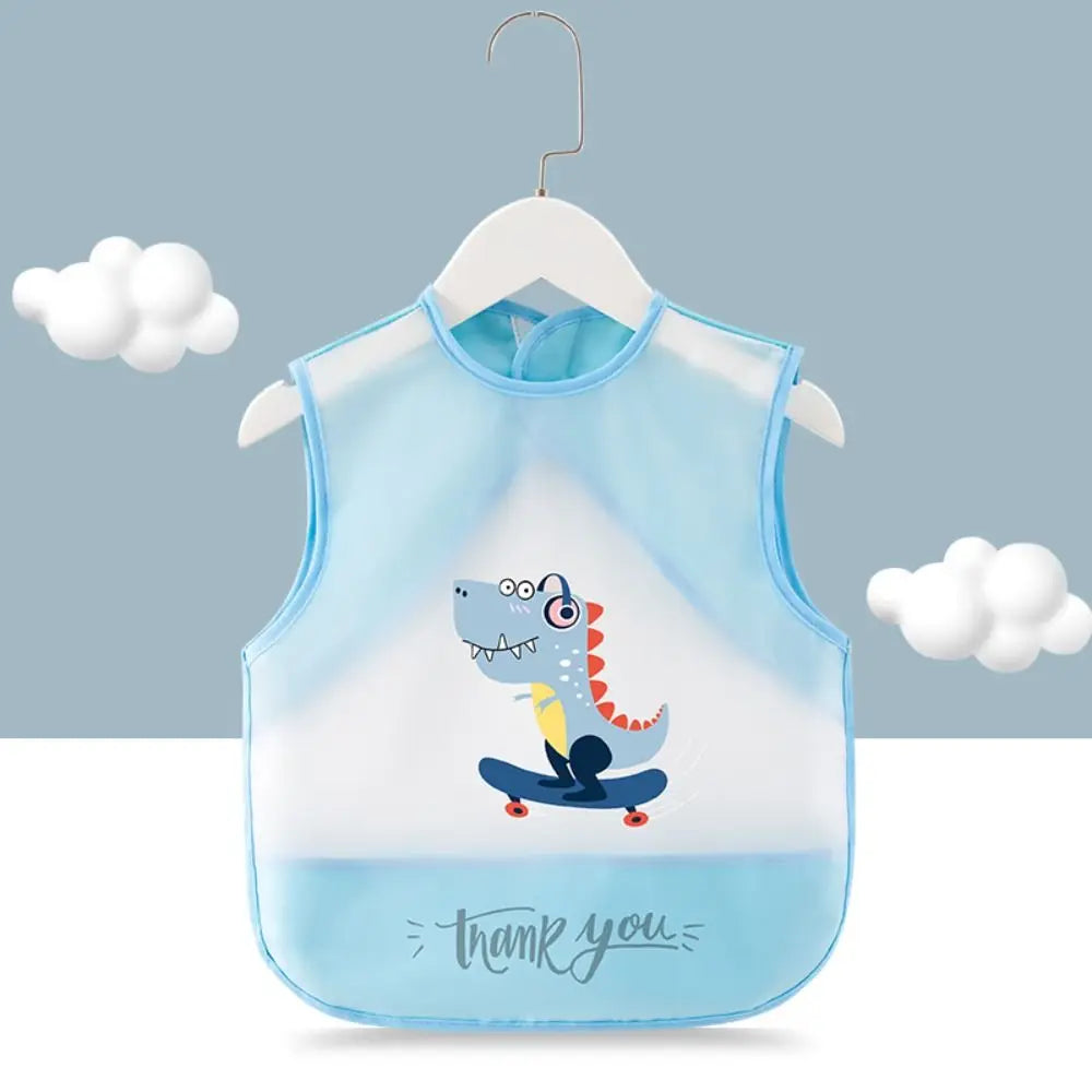 TPU Waterproof Baby Feeding Bib – Sleeveless Cartoon Apron