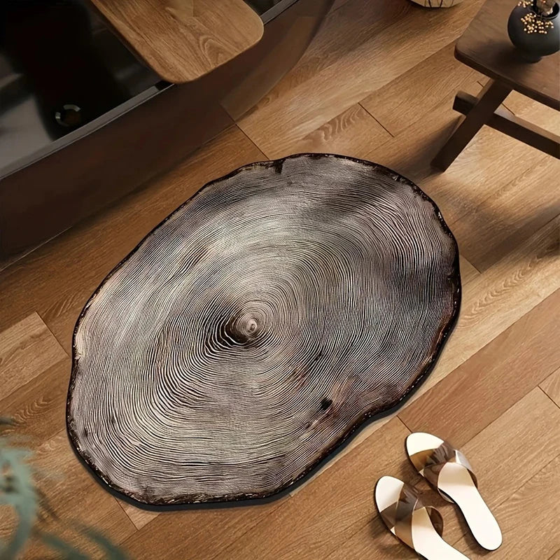 Wood Grain Bathroom Mat – Non-Slip Stump Design 50×80cm