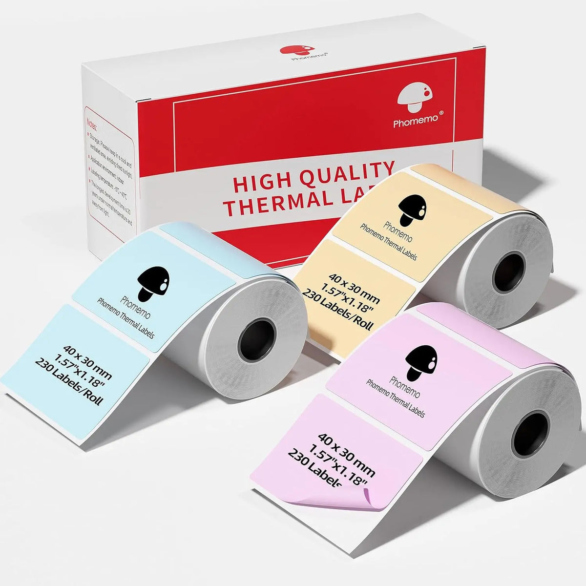 Phomemo M200 Color Labels 40x30mm – 3 Rolls, 690 Labels