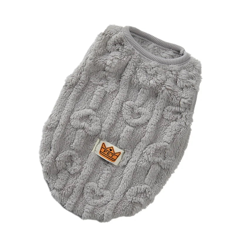 Warm Fleece Dog Jacket – Soft Pet Sweatshirt for Small Dogs & Cats