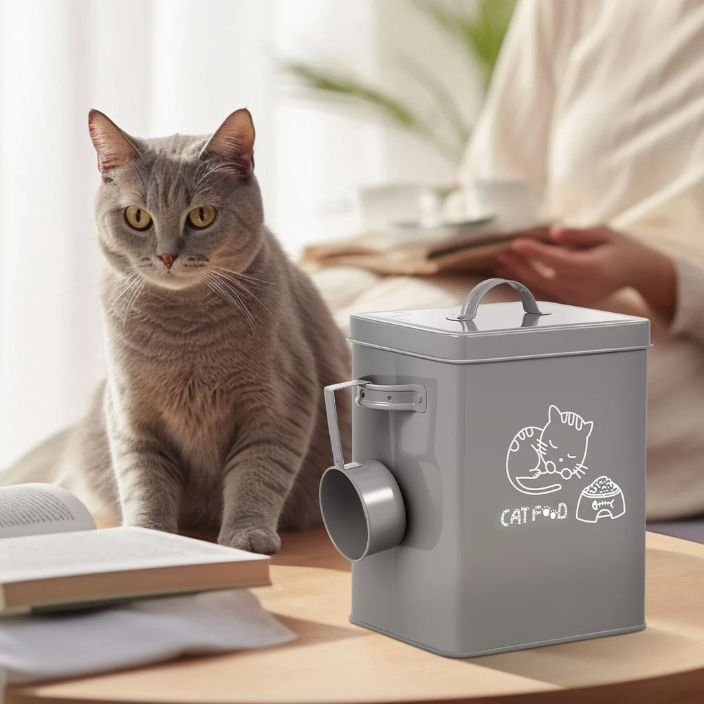 Large Galvanized Iron Pet Food Storage Container with Lid