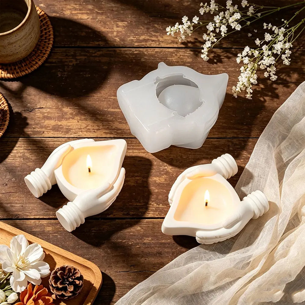 Silicone Hand Shape Mold – Candle Holder Resin Plaster Cement